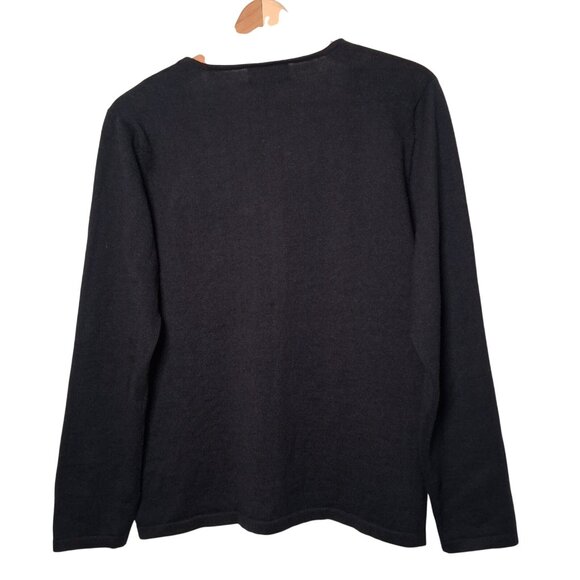 Berek Cardigan Sweater Women L Sequins Beaded Christmas Trees Pine Tree - Picture 2 of 12